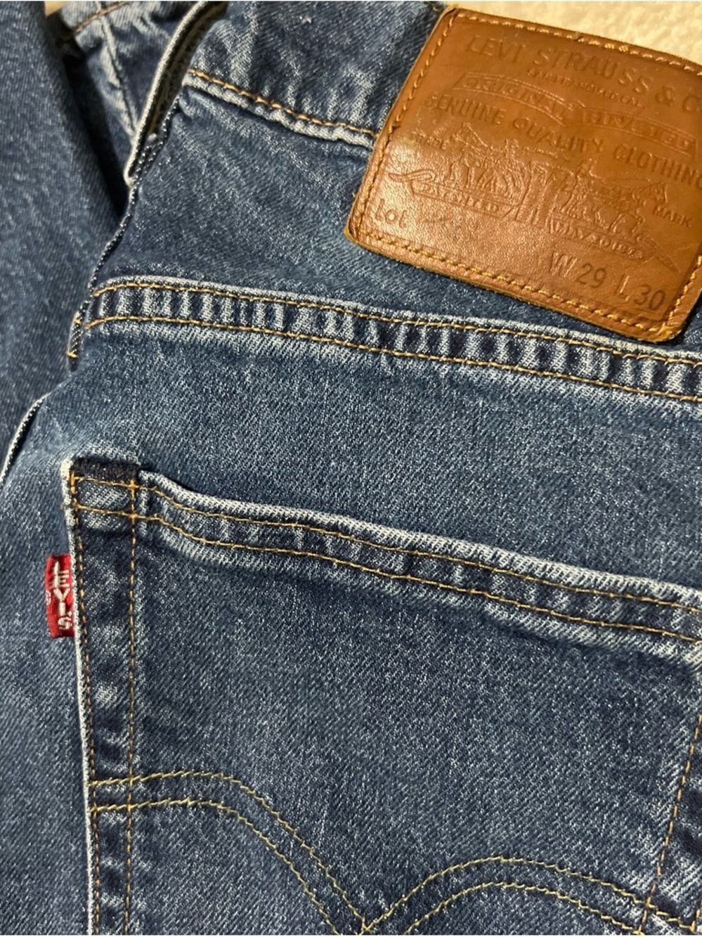 Big E LEVIS Blue Straight Leg Women's Jeans with Leather Patch